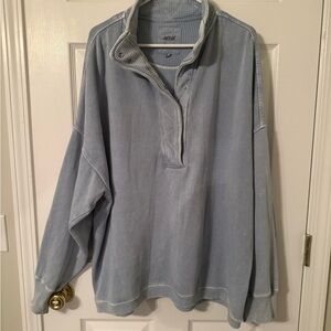 Aerie Oversized Getaway Quarter Snap Sweatshirt